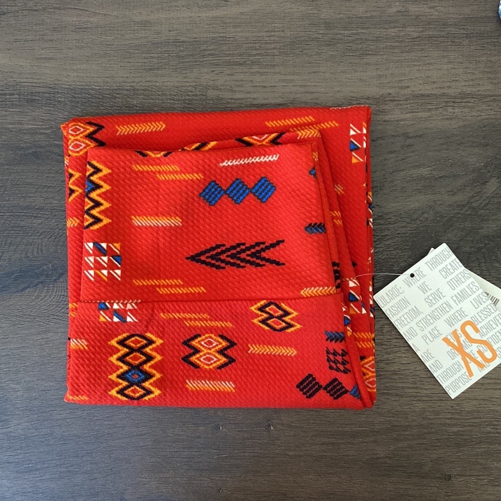 LuLaRoe XS Extra Small Women’s Cassie Stretch Pencil Skirt Geometric Orange